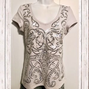 ✨WHBM Silver Sequin Dress Top